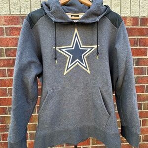 Dallas Cowboys Gray Mock Neck Zip Hoodie Pullover NFL Sweatshirt Front Star XL